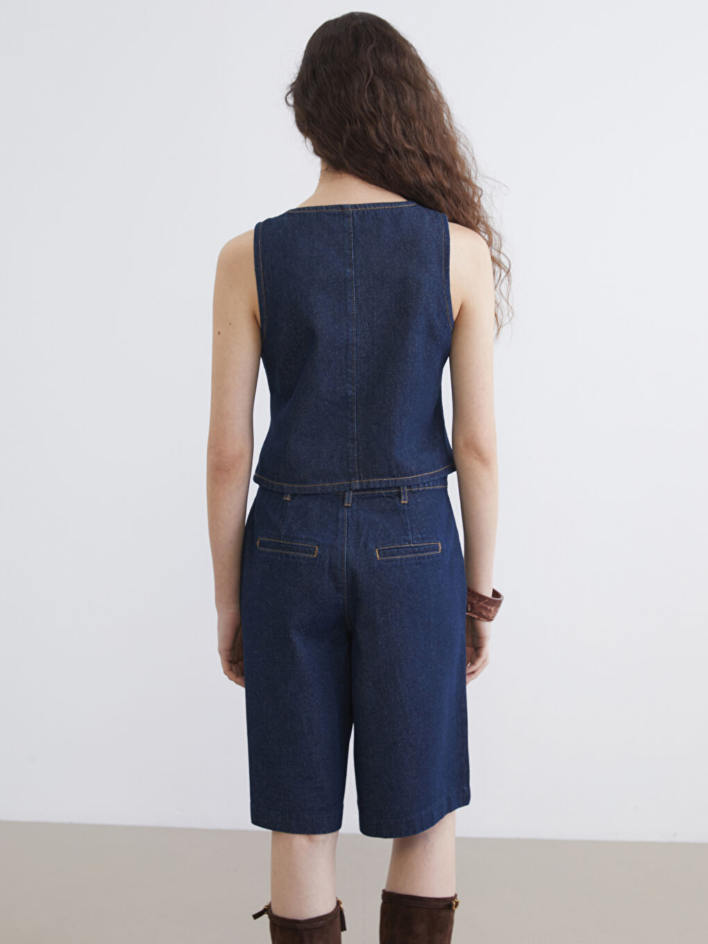 Woman INDIGO Denim Waistcoat-3