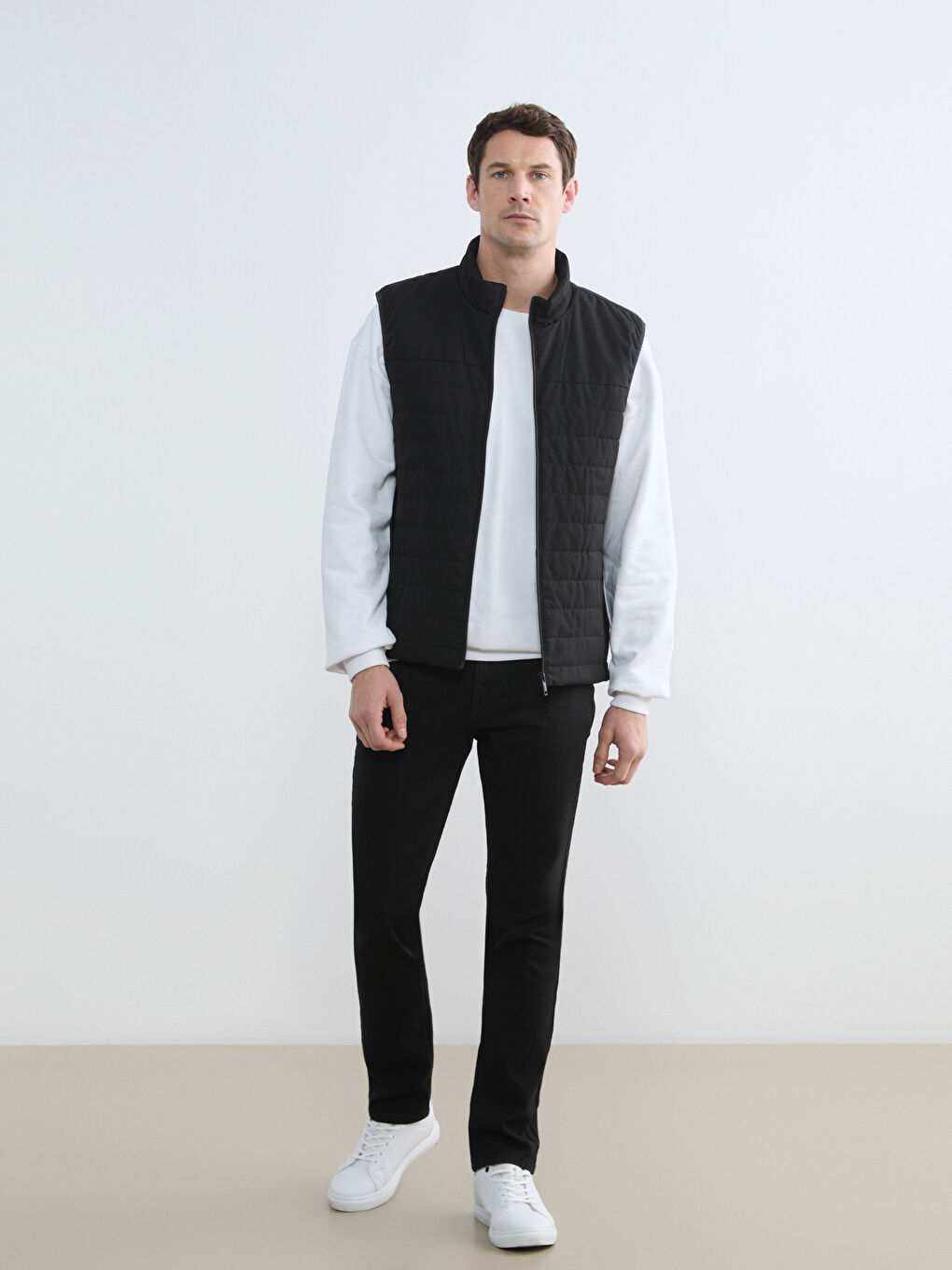Gilet Homme Coupe Régulière Col Montant-1