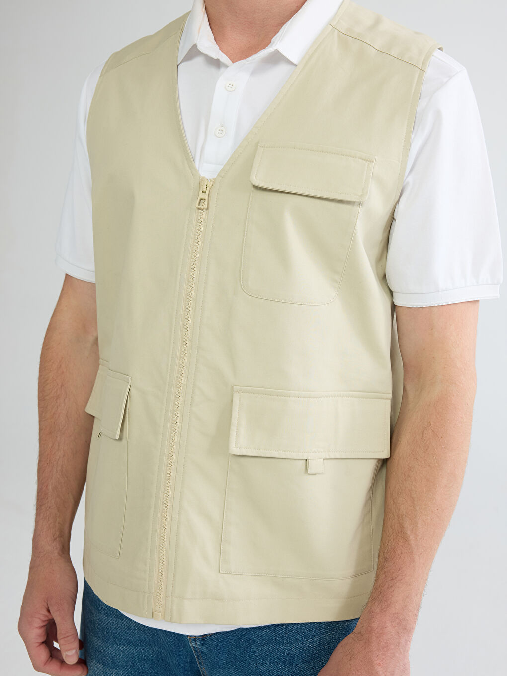 Gri Regular Fit Erkek Yelek-2