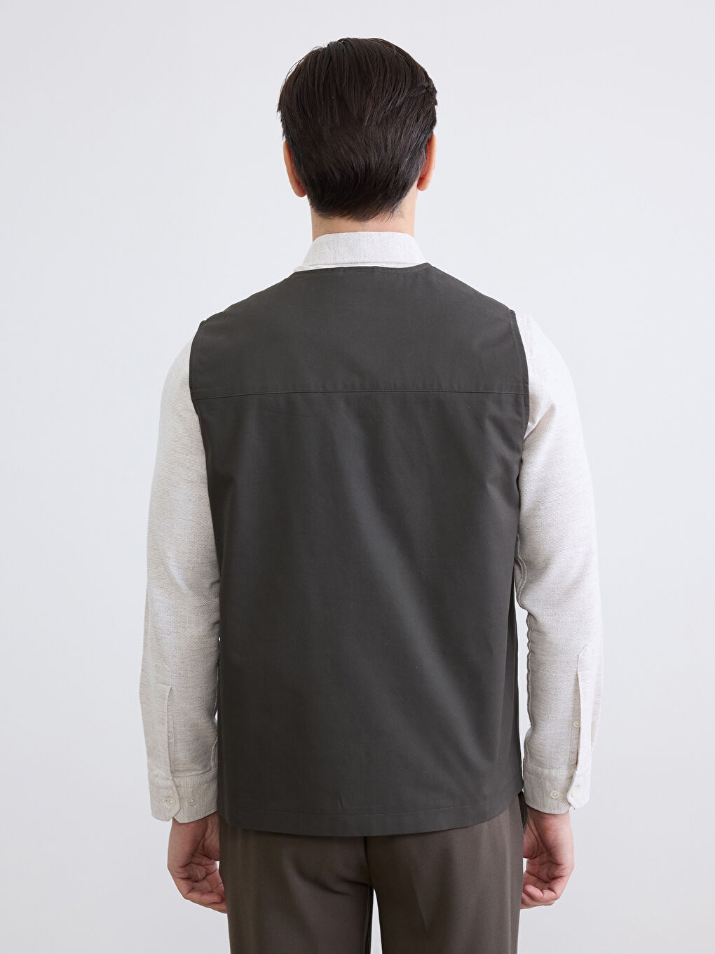 Haki Regular Fit Erkek Yelek-4