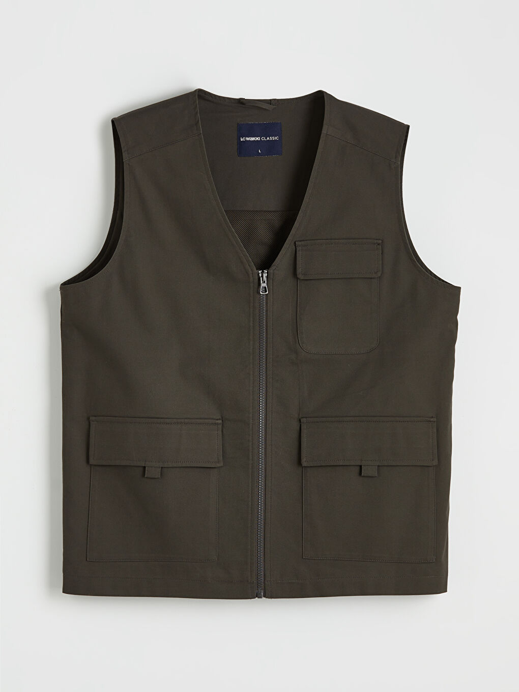 Haki Regular Fit Erkek Yelek-5