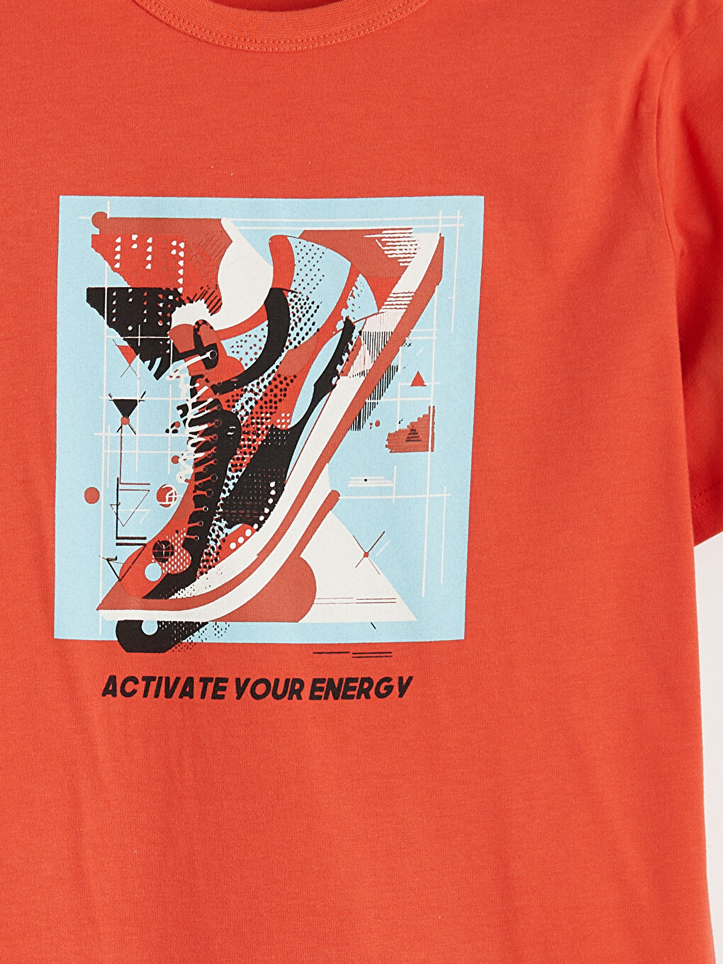 Turuncu Erkek Çocuk Baskılı Tişört-2