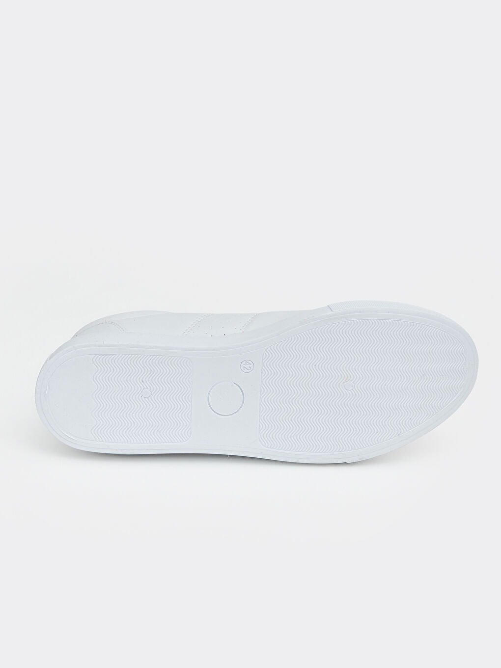 Beyaz Suni Deri Görünümlü Bağcıklı Erkek Spor Ayakkabı-3