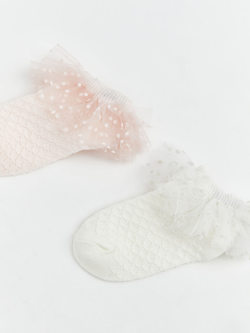 Chaussettes d'entraînement à volants pour bébé fille Lot de 2-1