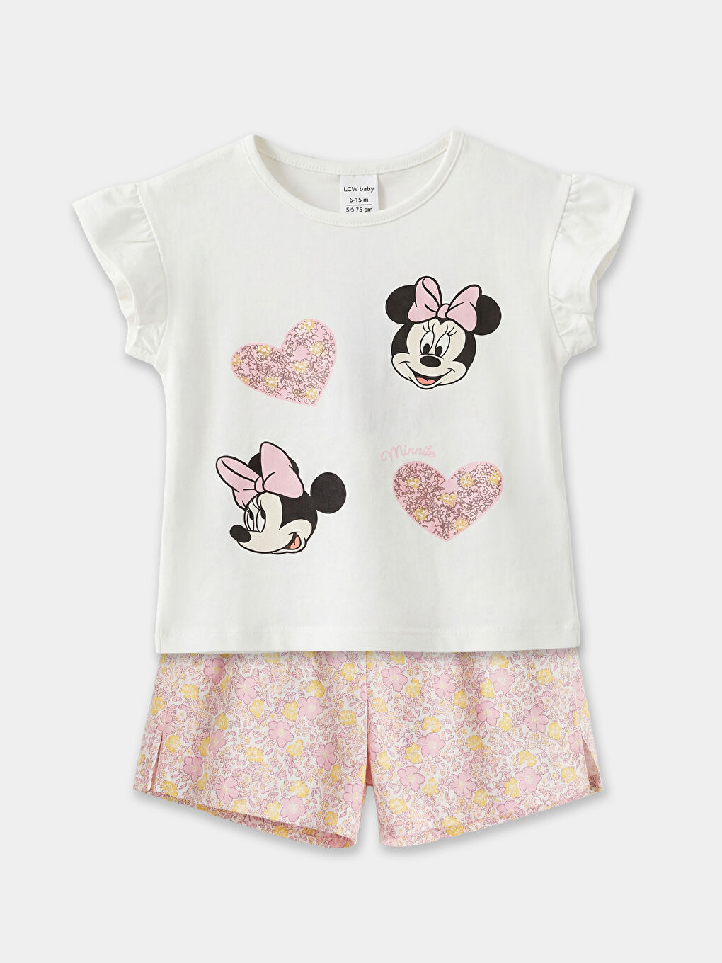Minnie Mouse Bedrucktes Baby Mädchen T-Shirt und Shorts