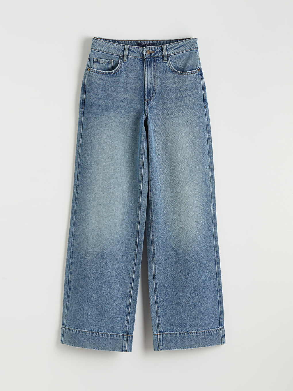 Джинсы с высокой талией и широкими штанинами для женщин-4