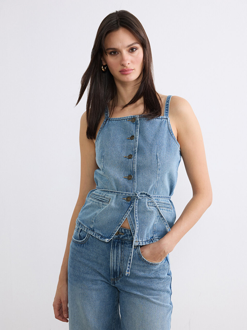 Γυναίκα INDIGO Τζιν γιλέκο