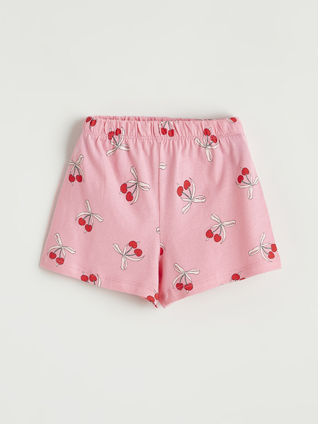 Pembe Beli Lastikli Kız Çocuk Şort