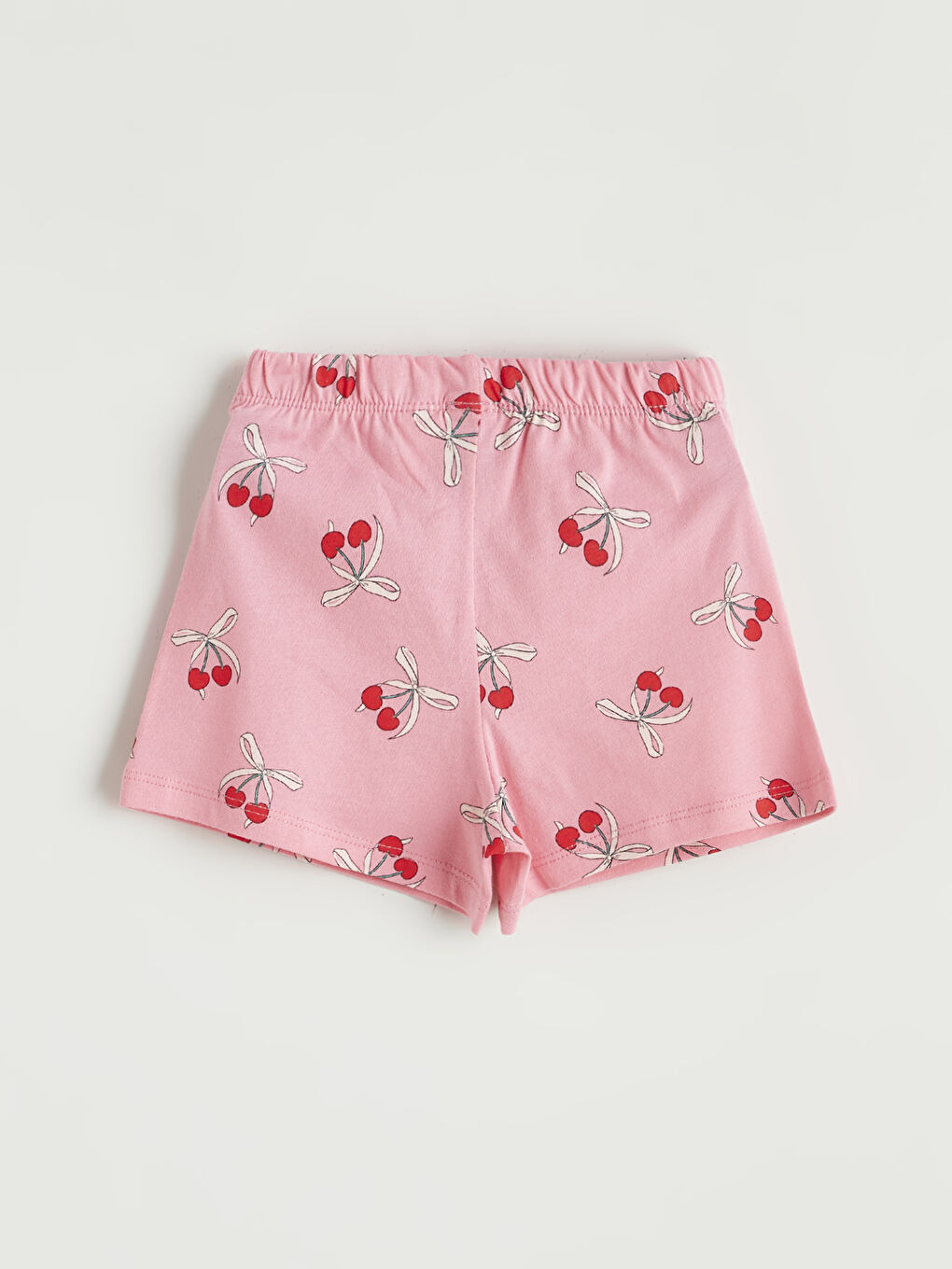 Pembe Beli Lastikli Kız Çocuk Şort-1