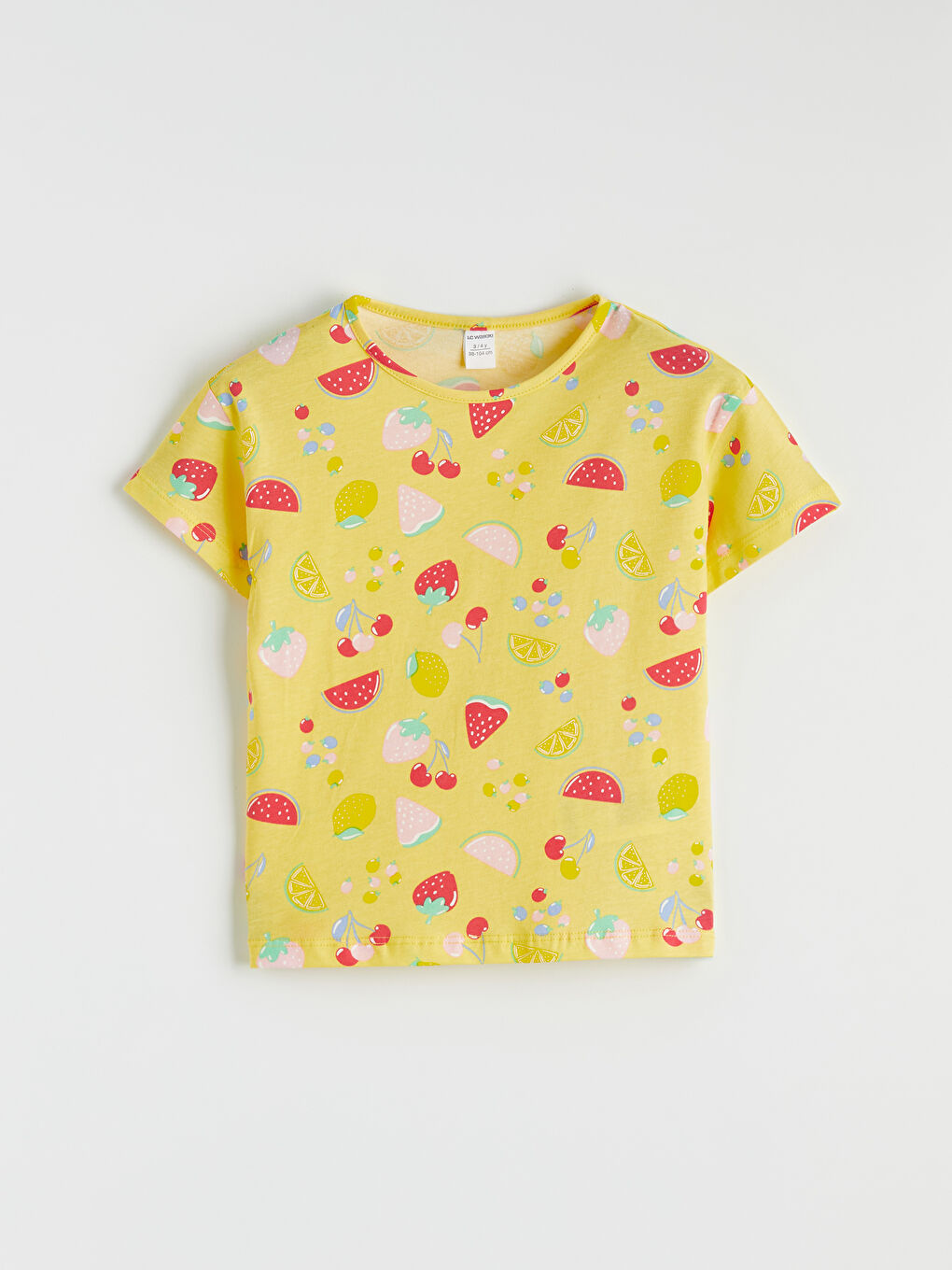 Ekru Kalp Desenli Kız Çocuk Tişört ve Şort-1