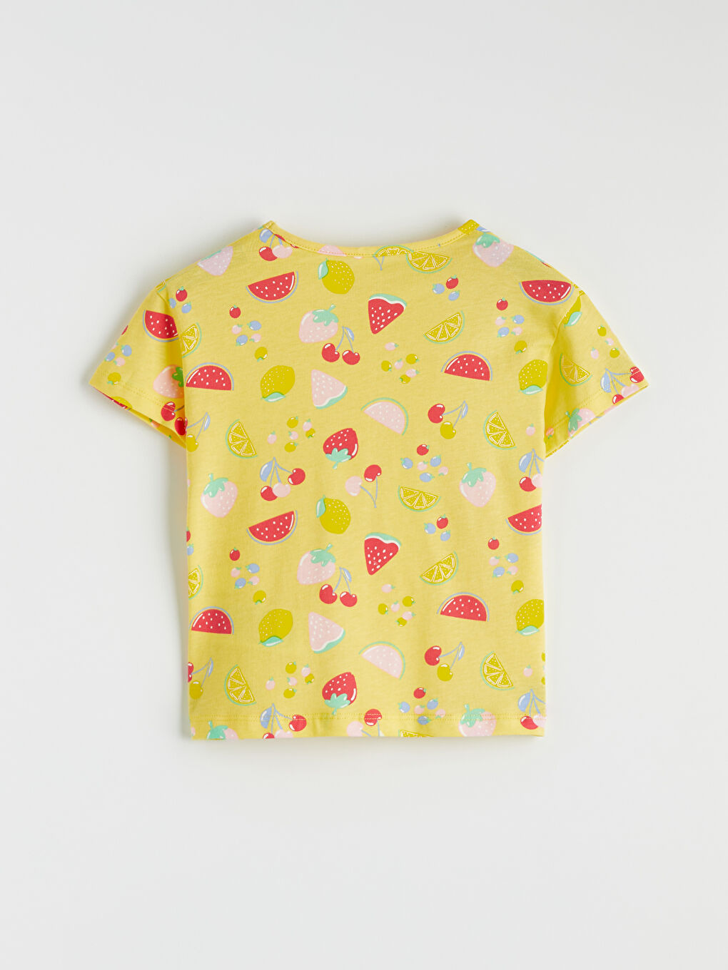 Ekru Kalp Desenli Kız Çocuk Tişört ve Şort-3