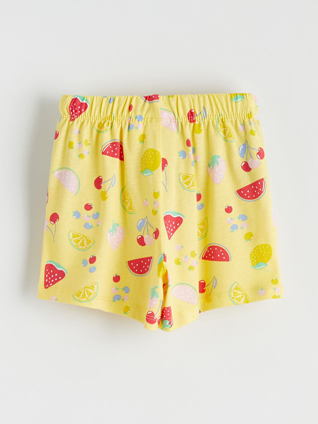 Ekru Kalp Desenli Kız Çocuk Tişört ve Şort-4