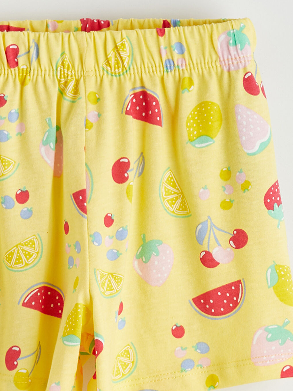 Ekru Kalp Desenli Kız Çocuk Tişört ve Şort-6