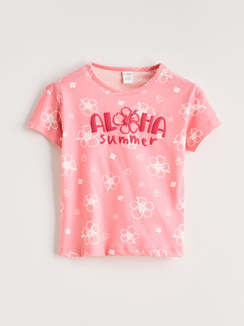 Pembe Kalp Desenli Kız Çocuk Tişört ve Şort-1