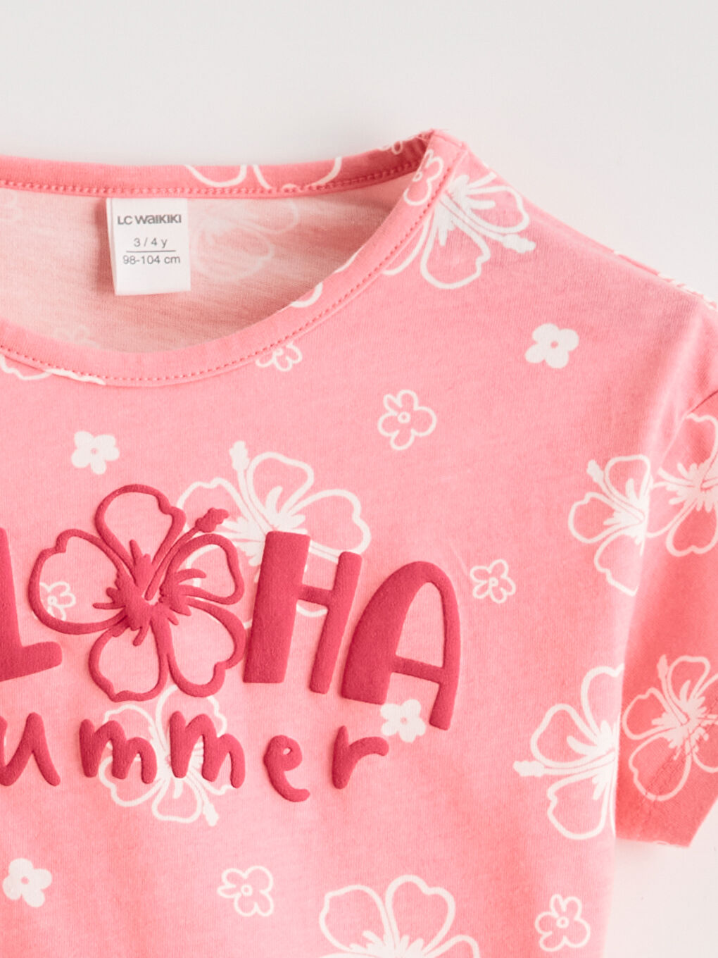 Pembe Kalp Desenli Kız Çocuk Tişört ve Şort-2