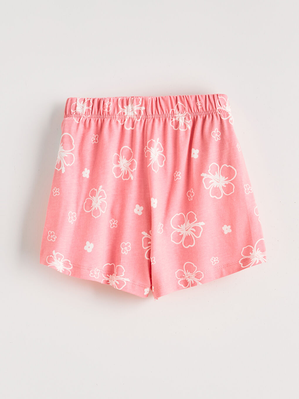 Pembe Kalp Desenli Kız Çocuk Tişört ve Şort-5