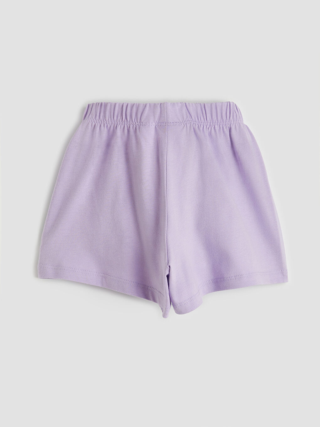 Lila Beli Lastikli Kız Çocuk Şort-1