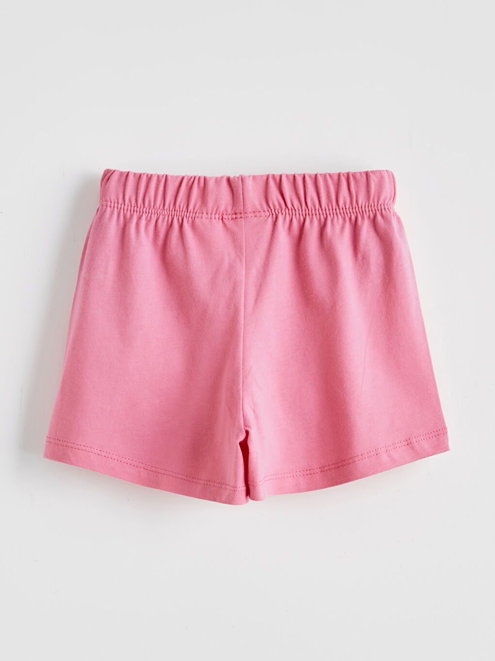 Pembe Beli Lastikli Kız Çocuk Şort-1