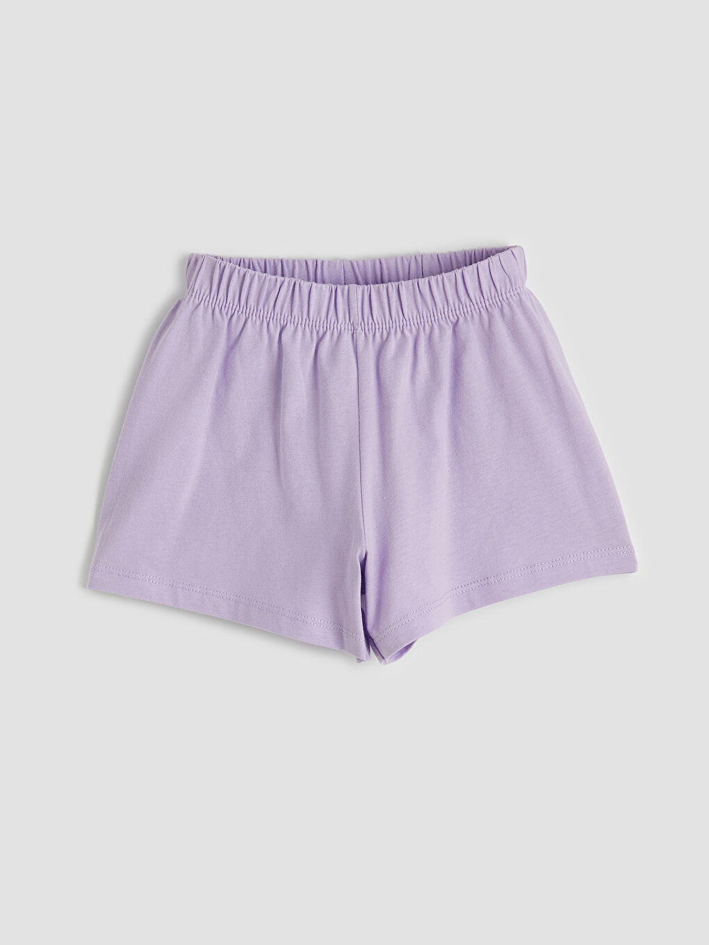 Lila Yıldız Kız Çocuk Penye Tişört ve Şort-2