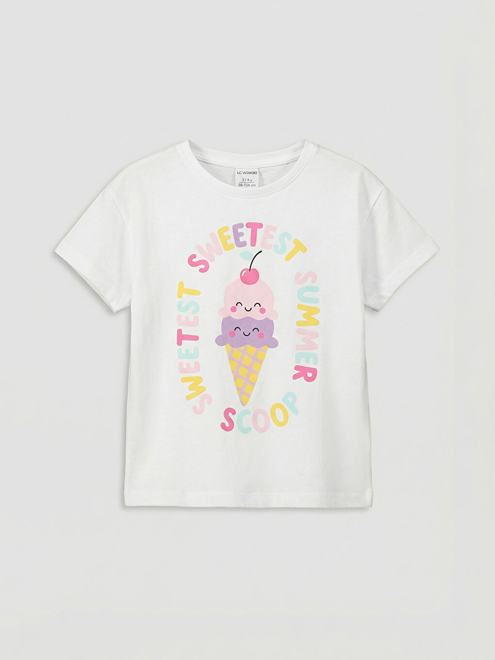 Pembe Baskılı Kız Çocuk Penye Tişört ve Şort-1