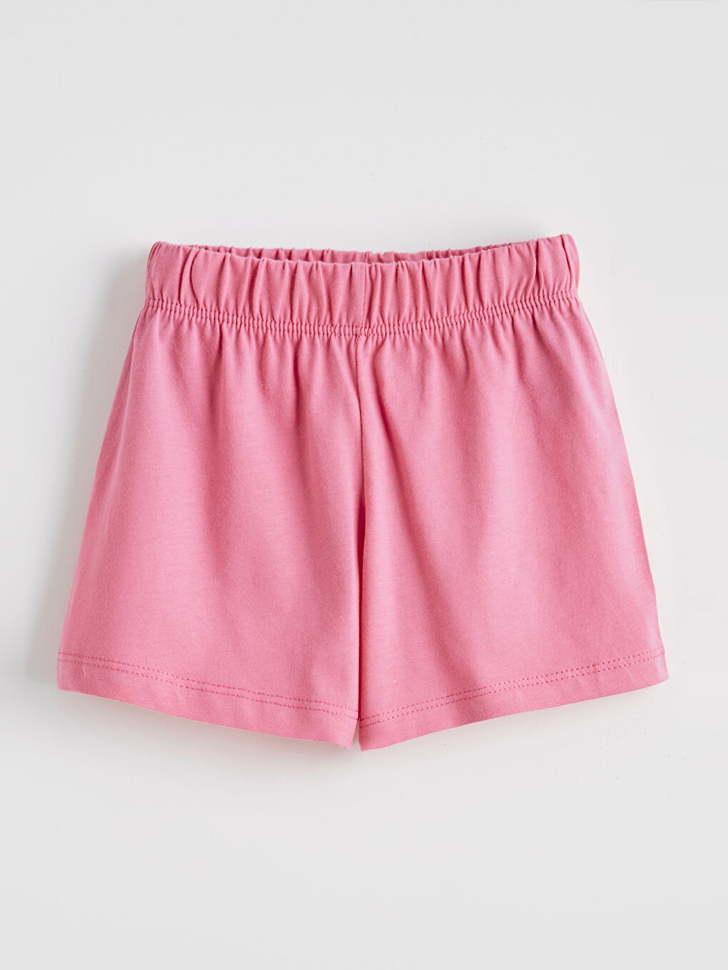 Pembe Baskılı Kız Çocuk Penye Tişört ve Şort-4