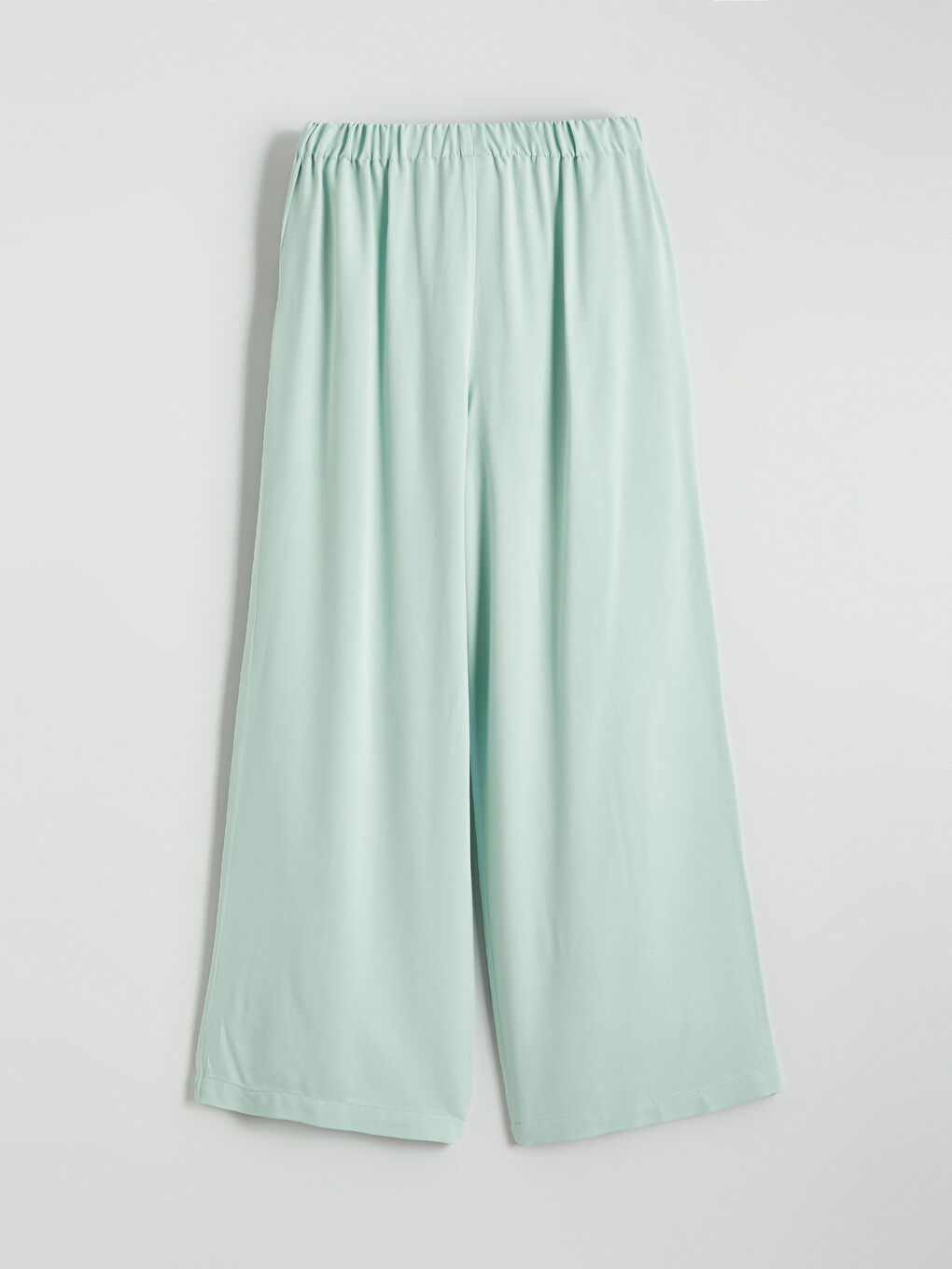 Yeşil Beli Lastikli Pileli Kız Çocuk Pantolon-2