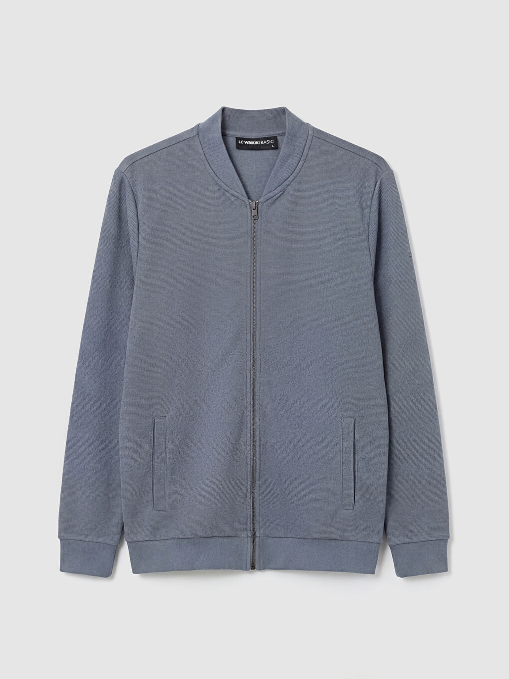 Regular Fit Baseball Collar Men's Zip-Up Sweatshirt-4