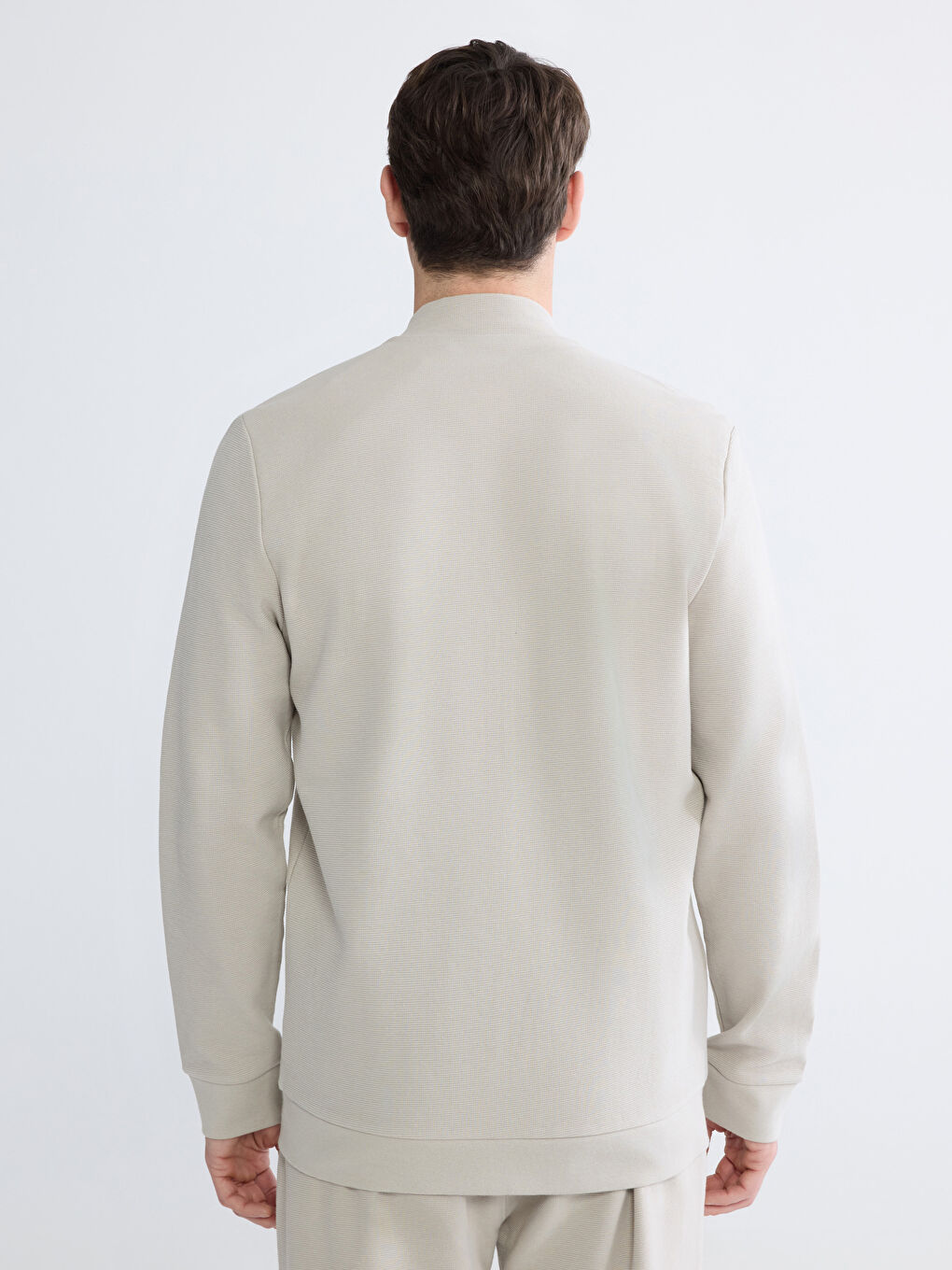 Regular Fit Baseball Collar Men's Zip-Up Sweatshirt-3