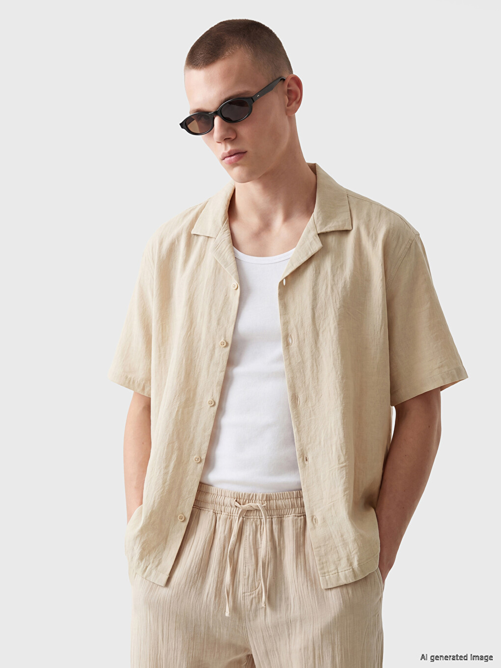 Regular Fit Crinkle Men's Basic Shirt