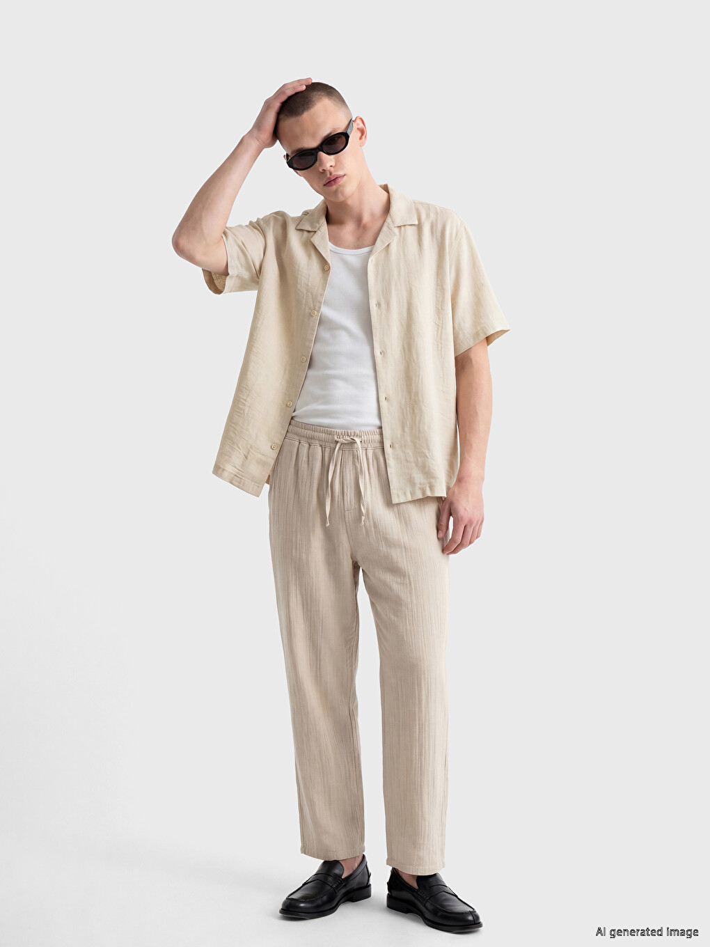 Regular Fit Crinkle Men's Basic Shirt-1