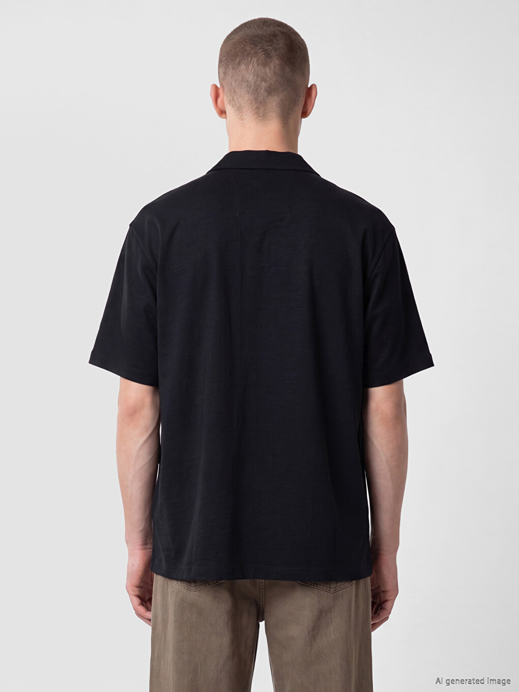 Regular Fit Men's Short Sleeve Crinkle Shirt-3