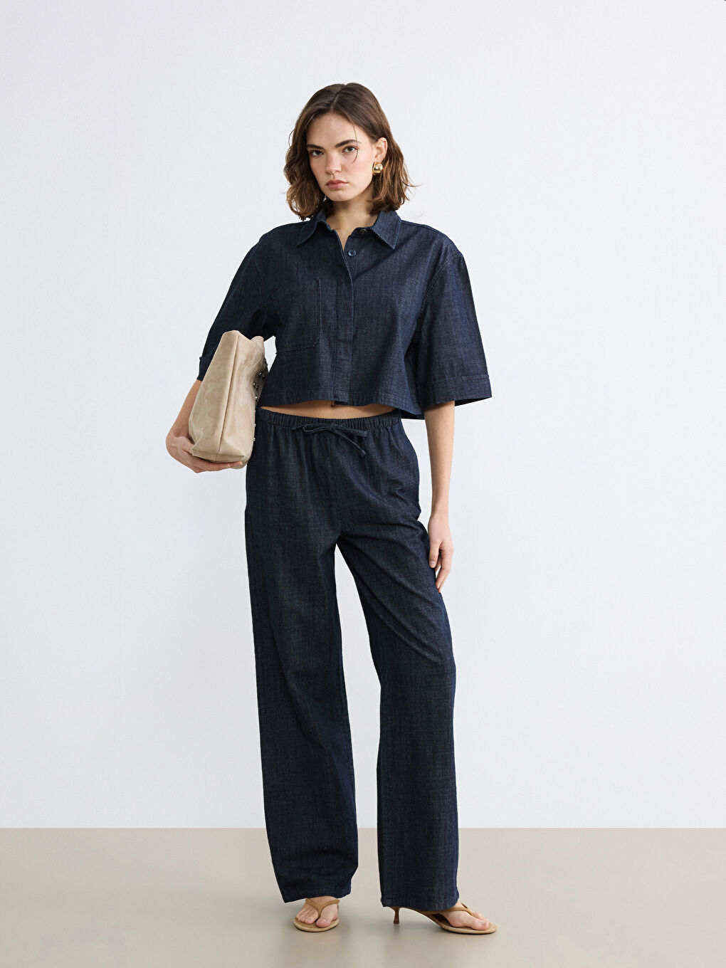 Woman INDIGO Denim Shirt-1
