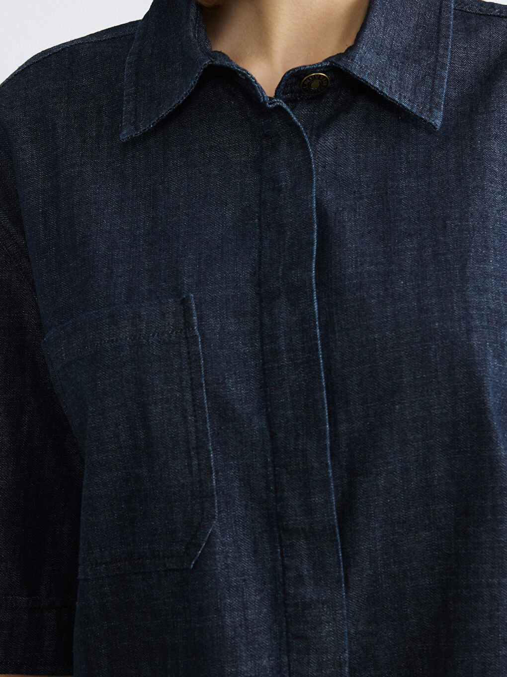 Woman INDIGO Denim Shirt-2