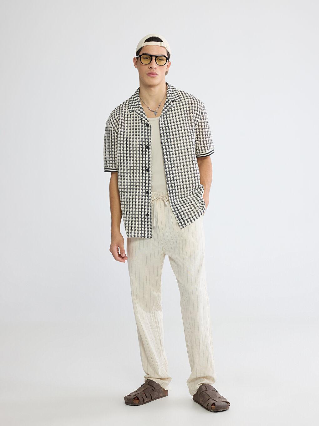 Loose Fit Patterned Men's Shirt-2