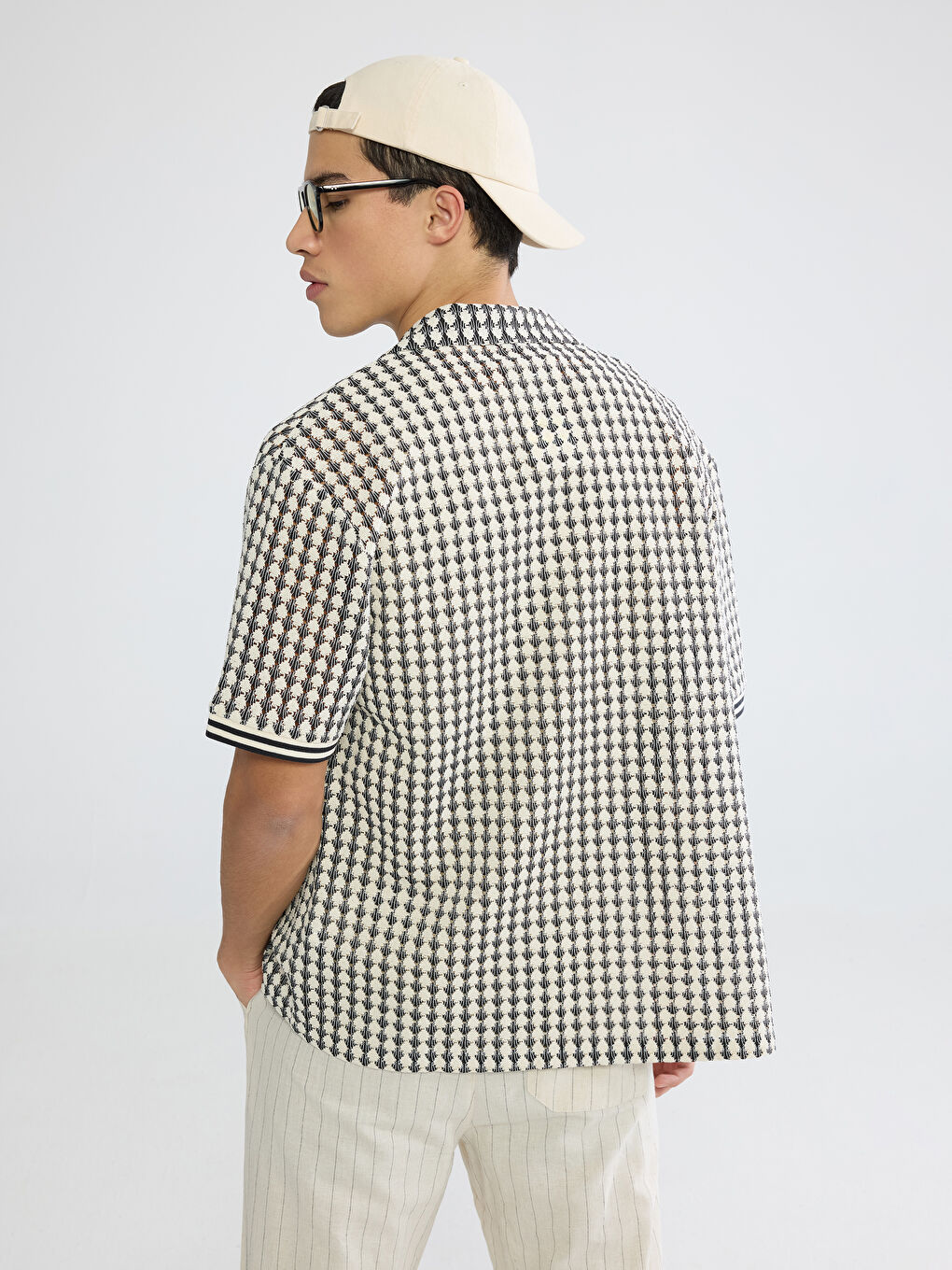 Loose Fit Patterned Men's Shirt-4