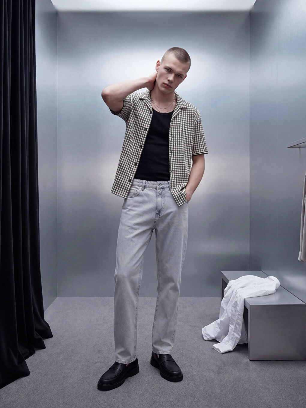 Loose Fit Patterned Men's Shirt