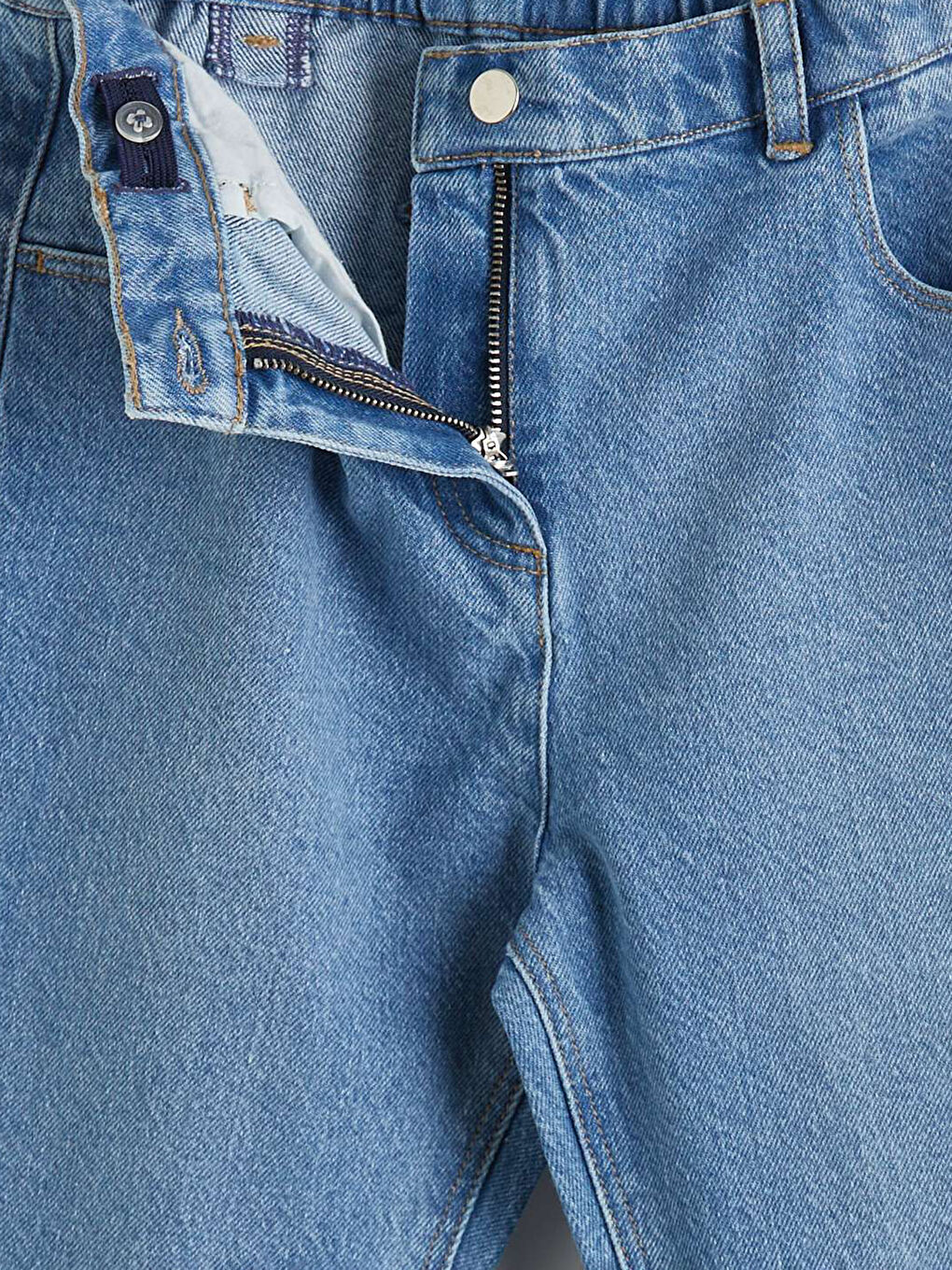 Girls' Elastic Waistband Jean Trousers-1