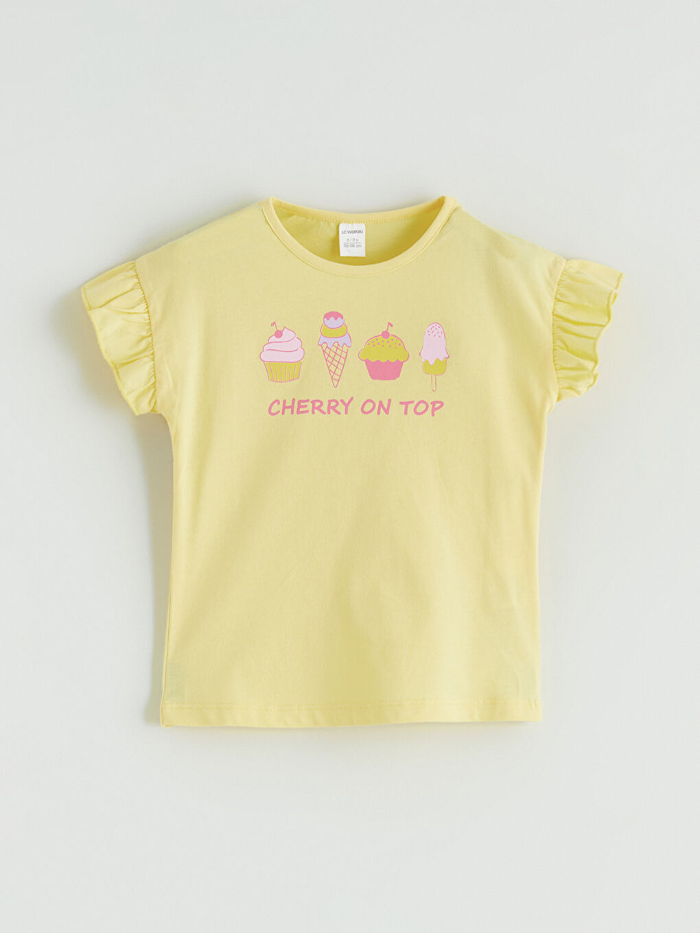 Sarı Baskılı Kız Çocuk Tişört ve Şort-1