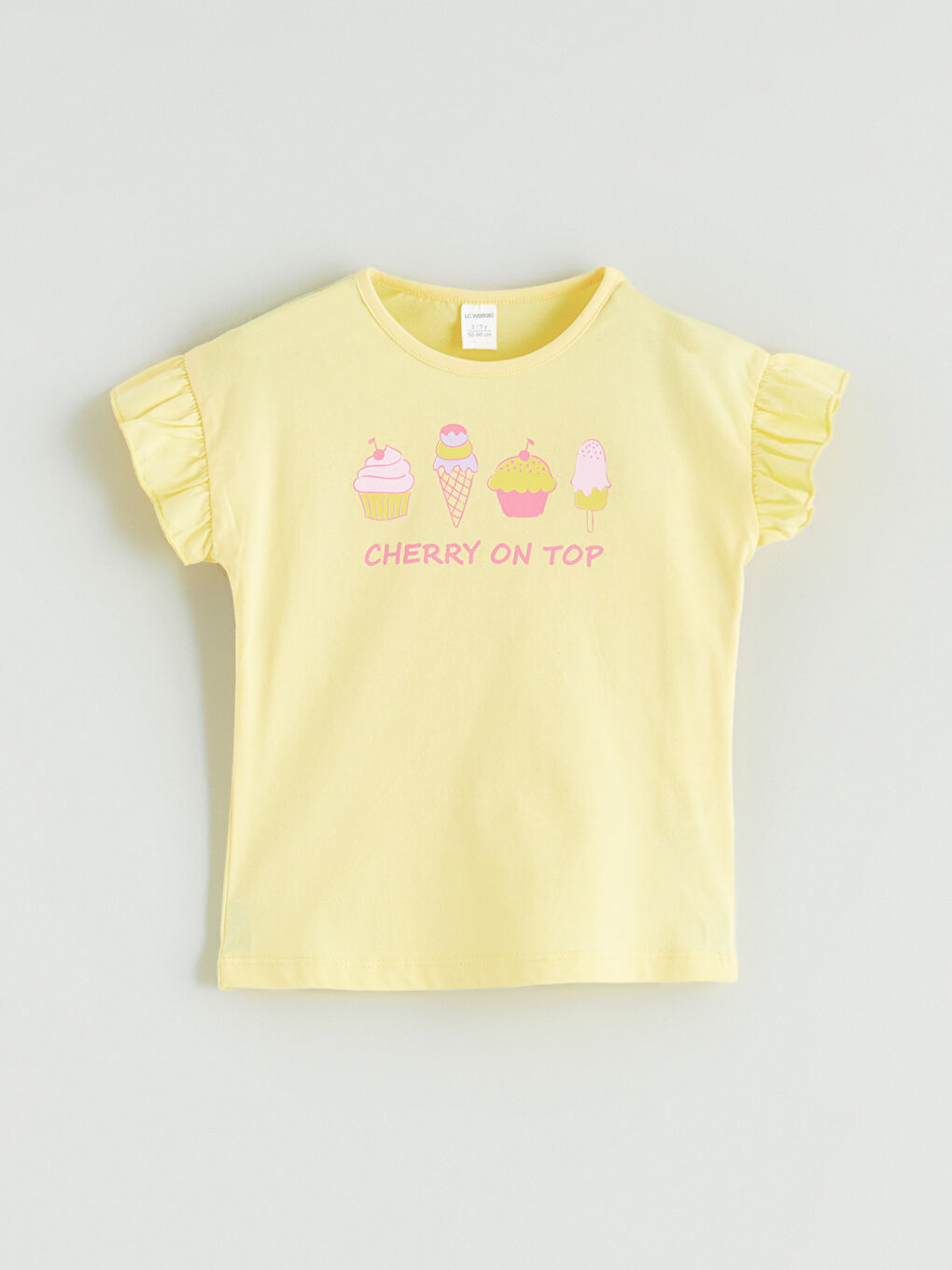 Sarı Baskılı Kız Çocuk Tişört ve Şort-1
