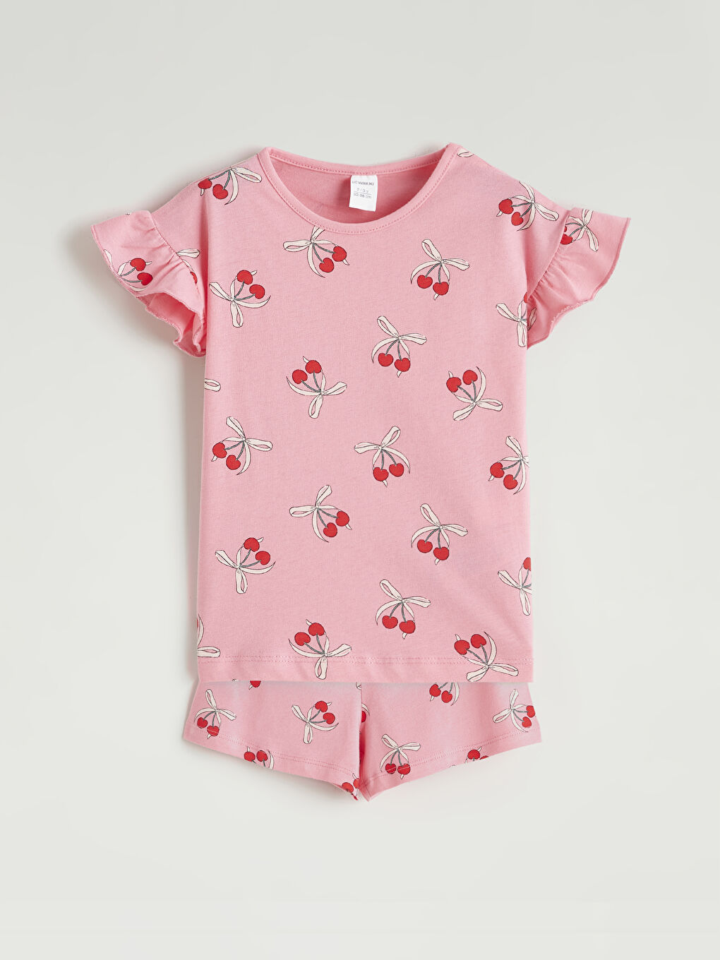 Pembe Baskılı Kız Çocuk Tişört ve Şort	