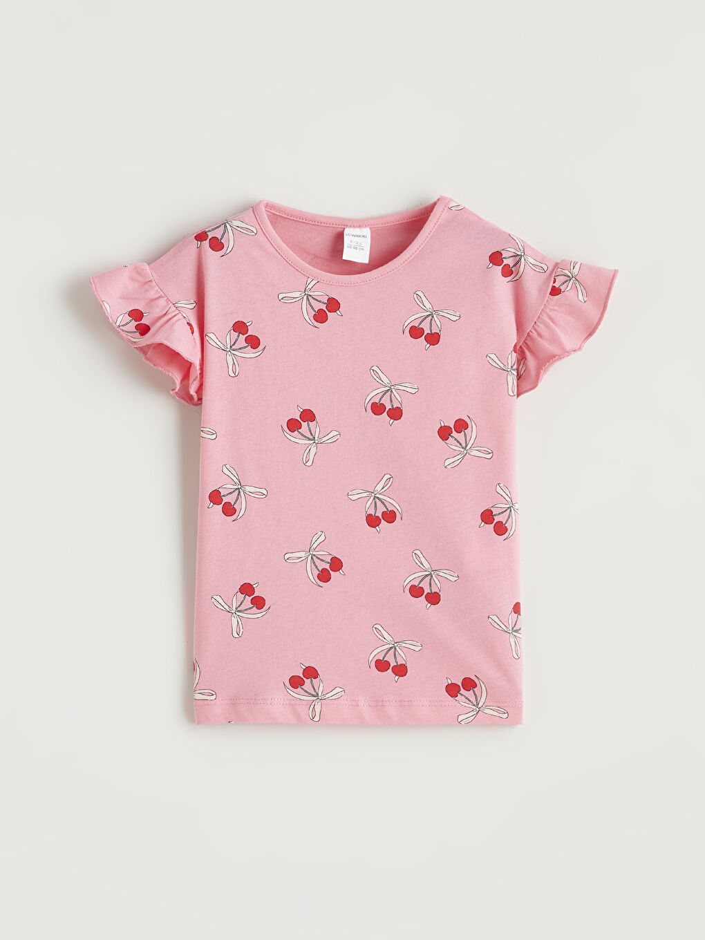 Pembe Baskılı Kız Çocuk Tişört ve Şort	-1