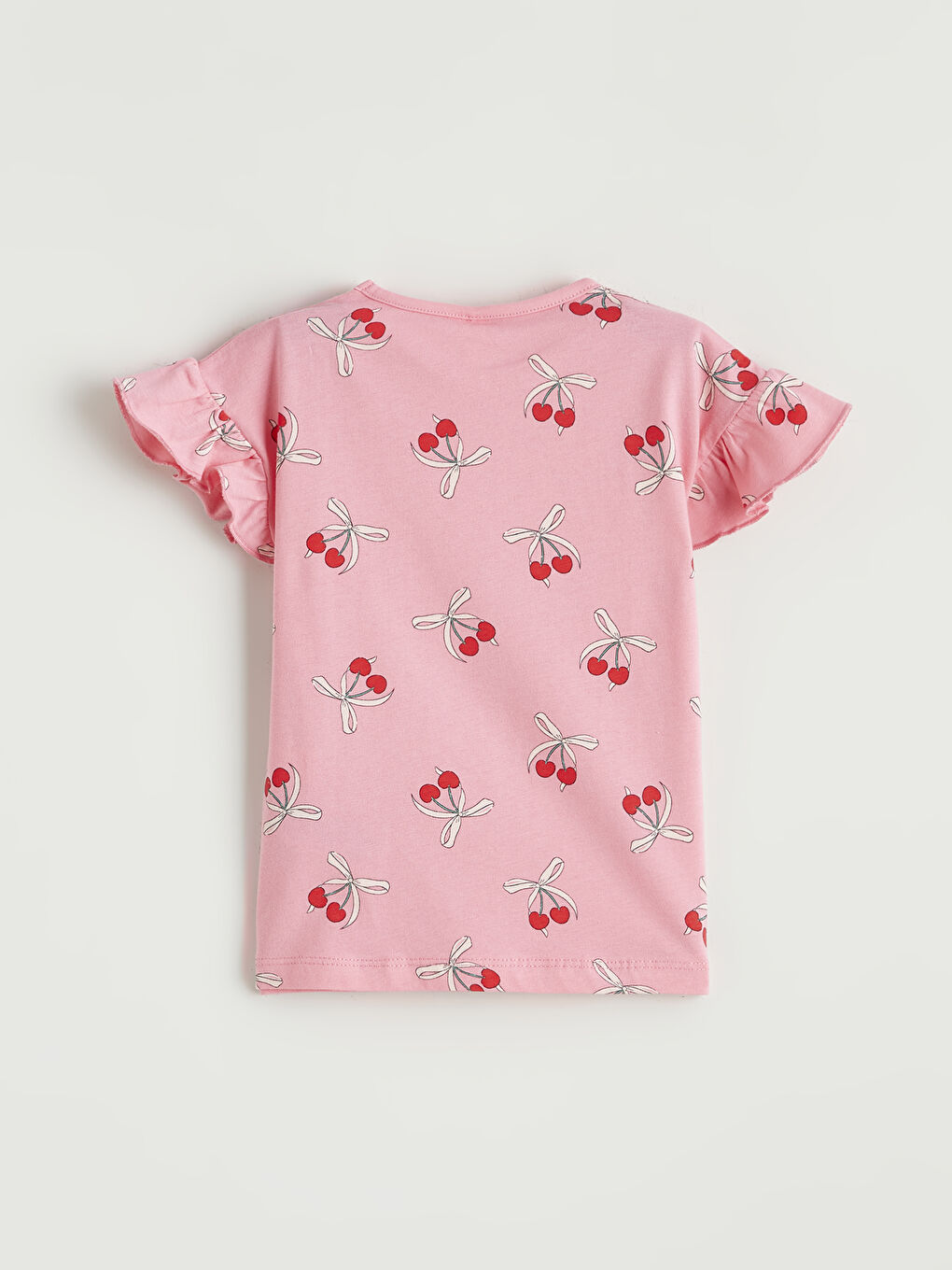 Pembe Baskılı Kız Çocuk Tişört ve Şort	-3