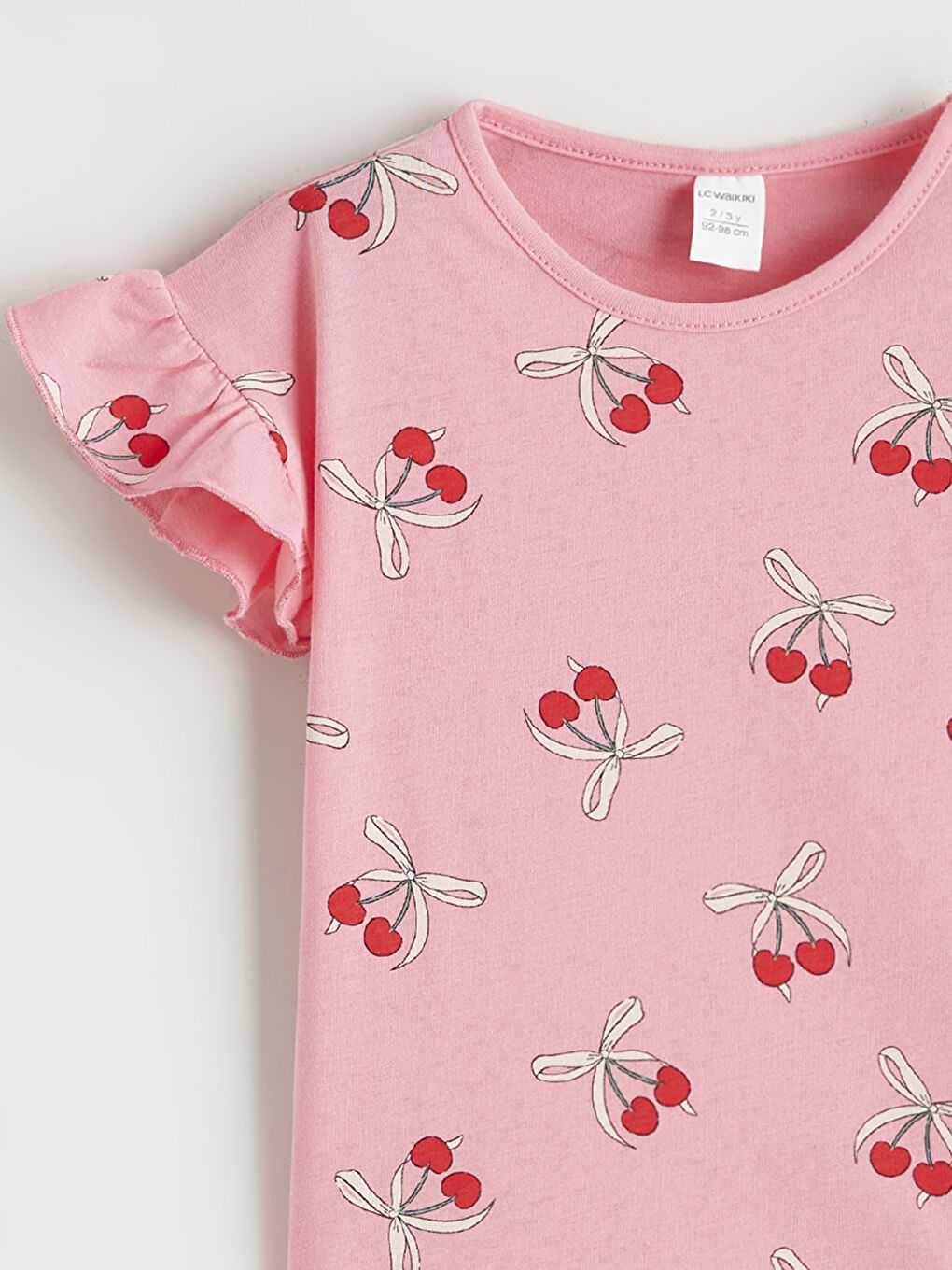 Pembe Baskılı Kız Çocuk Tişört ve Şort	-5