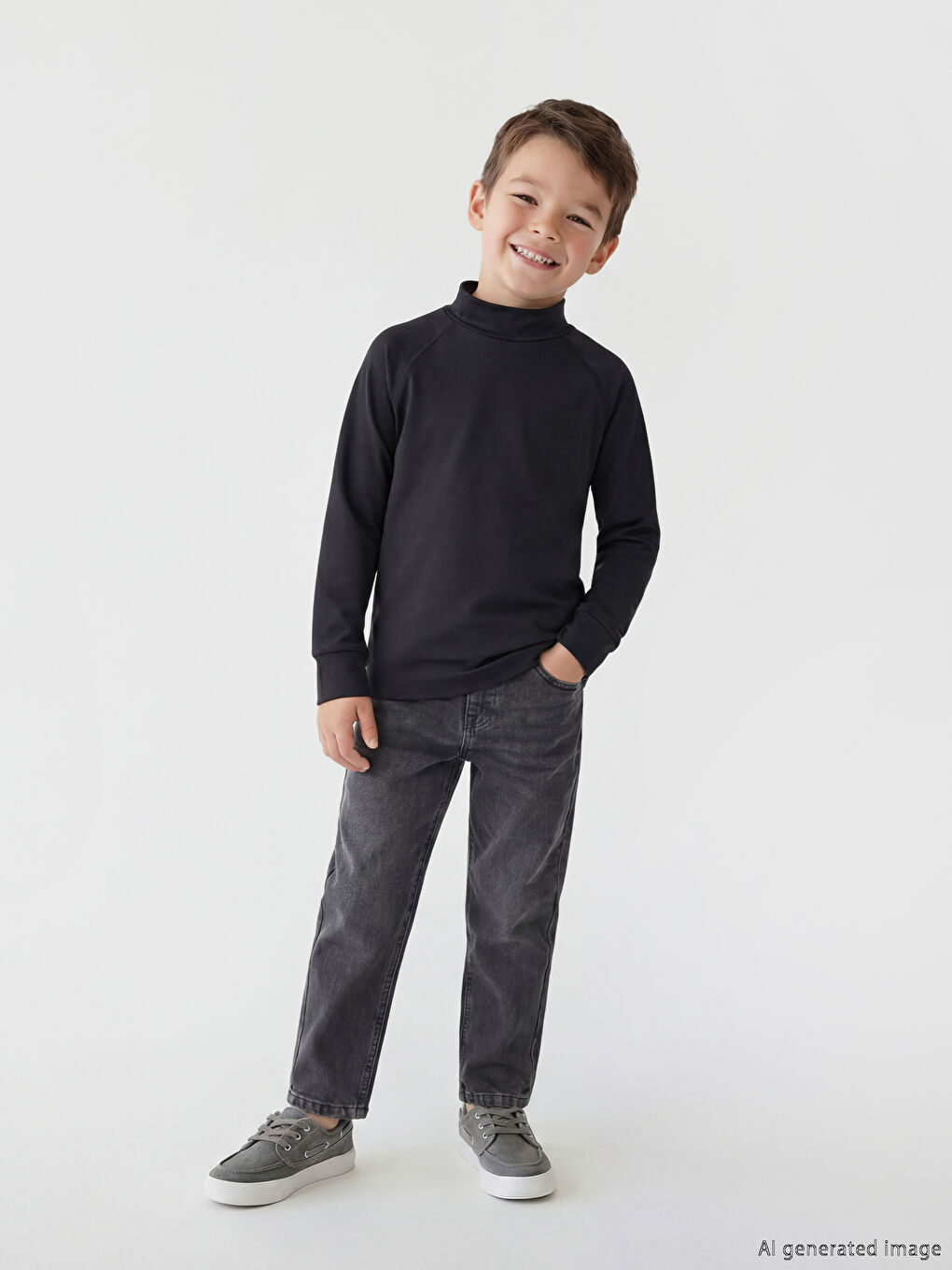 Gri Regular Fit Erkek Çocuk Jean Pantolon