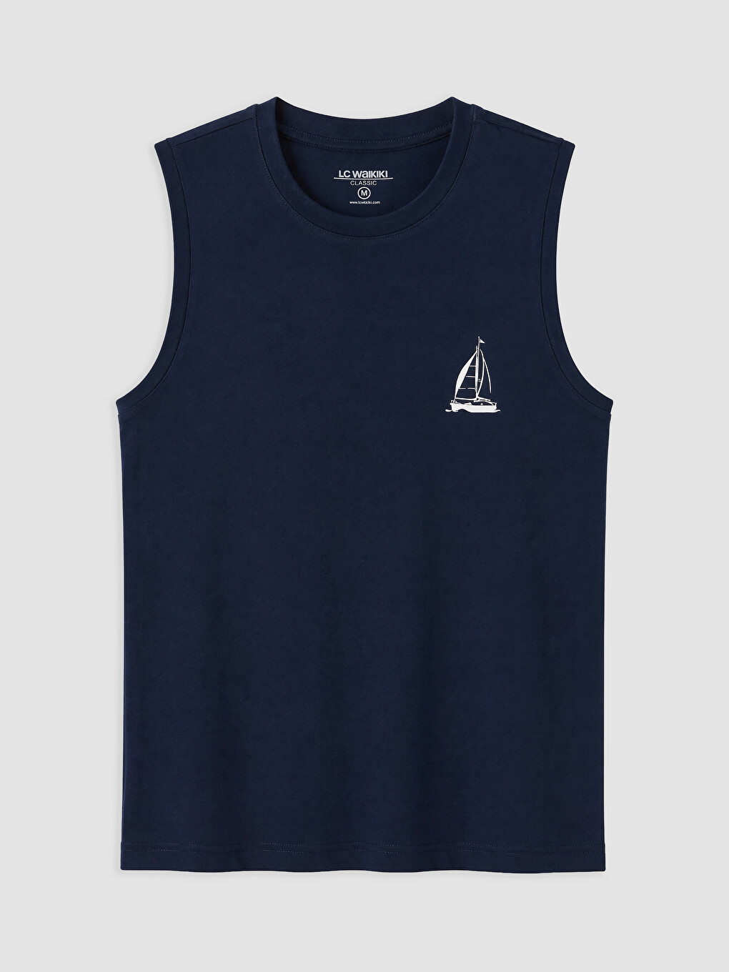 Tricou Fără Mâneci Imprimat Cu Guler Rotund Pentru Bărbați