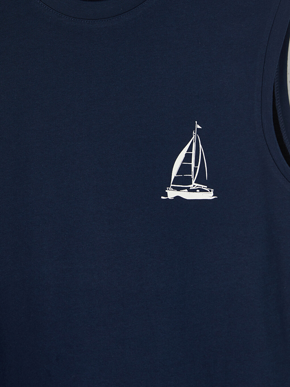Tricou Fără Mâneci Imprimat Cu Guler Rotund Pentru Bărbați-2