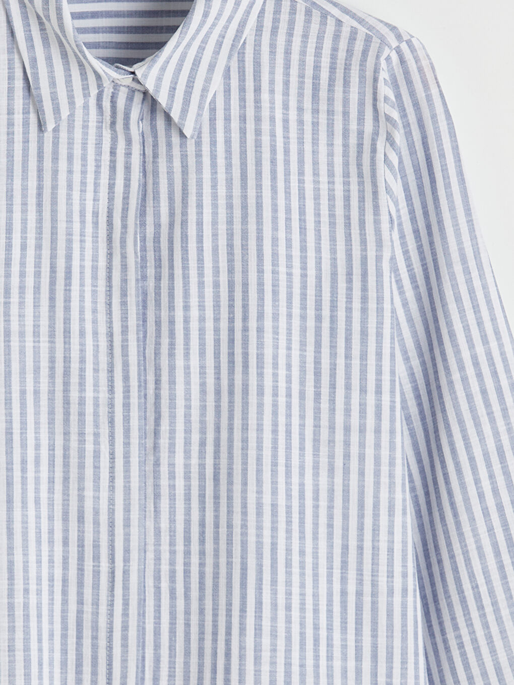 Mavi Çizgili Kadın Gömlek Tunik-1