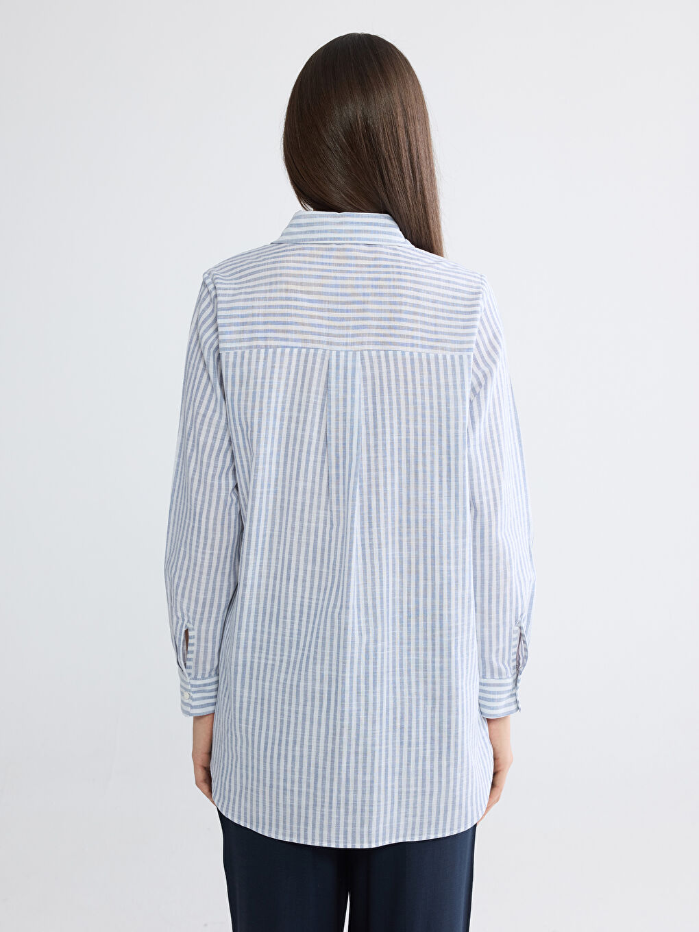 تونيك قميص مُخَطَّط للسيدات-4