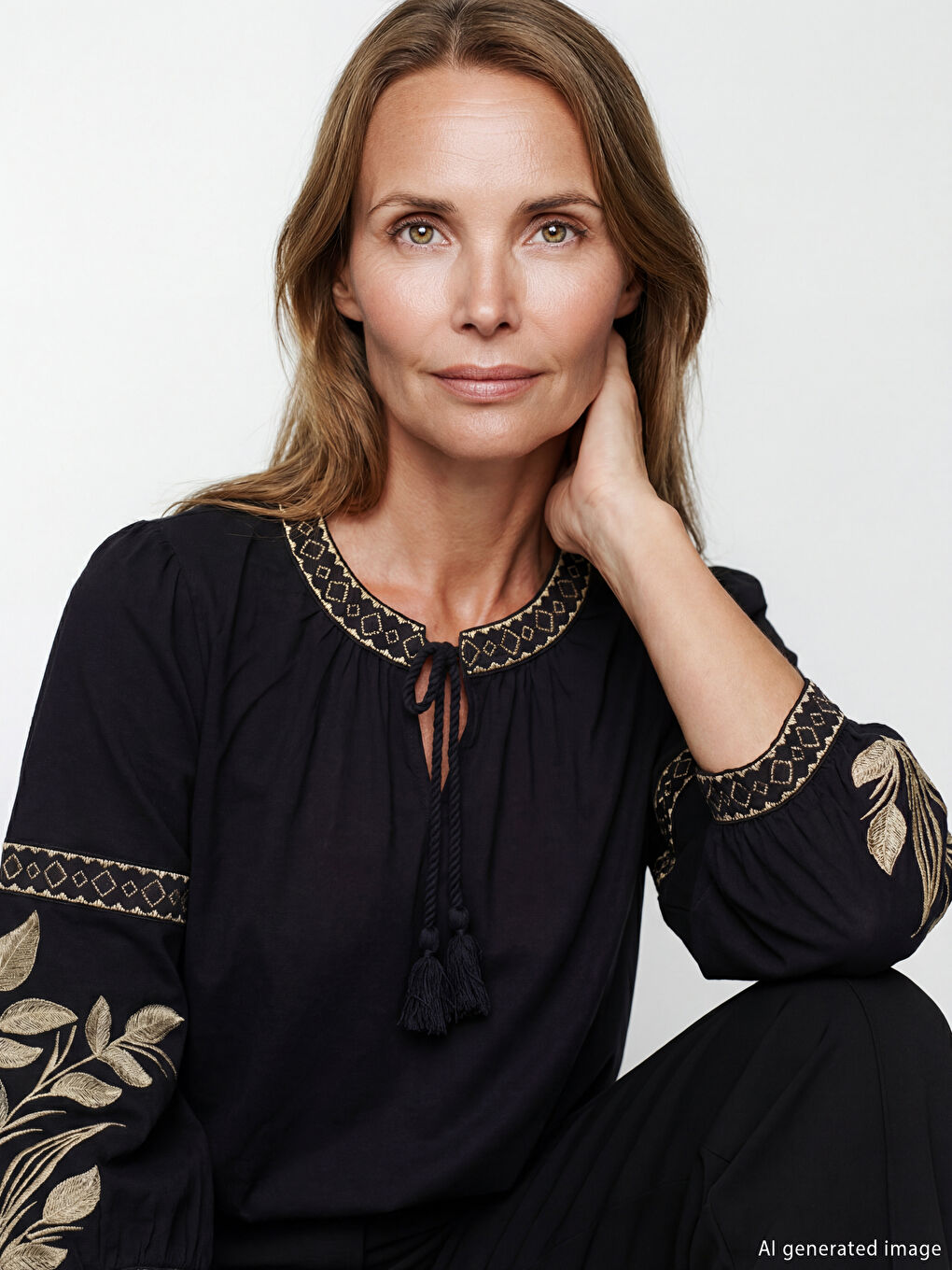 Жена Черно Блуза-1