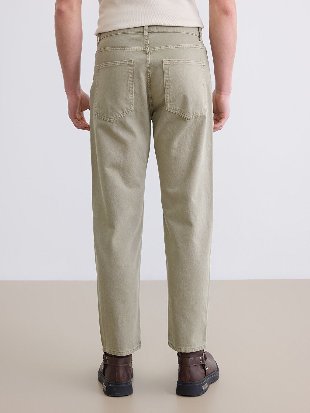 Yeşil Baggy Fit Erkek Jean Pantolon-3